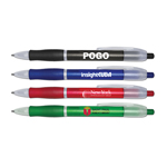 Pogo - Retractable Ball Point Pen With Colored Barrel & Rubber Grip