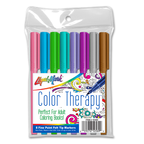 Set of 8 Color Therapy&reg; Felt Tip Adult Coloring Markers - Fashion Colors