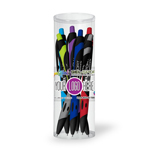 Gel Sport Soft Touch Rubberized Hybrid Ink Gel Pen - 6 Pack Tube Set With Full Color Decal