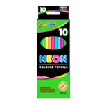 Set of 10 Neon Colored Pencils 7" Pre-Sharpened - Assorted Colors