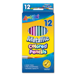Set of 12 Metallic Colored Pencils 7" Pre-Sharpened - Assorted Colors