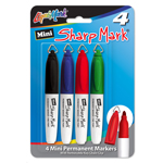 Set of 4 Sharp Mark® Mini Permanent Markers - Assorted Colors